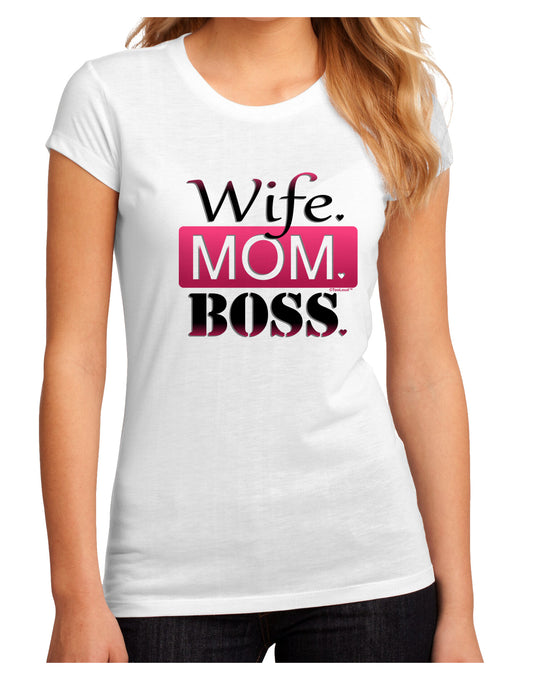 Wife Mom Boss Juniors Petite Sublimate Tee-Womens T-Shirt-TooLoud-White-Small-Davson Sales