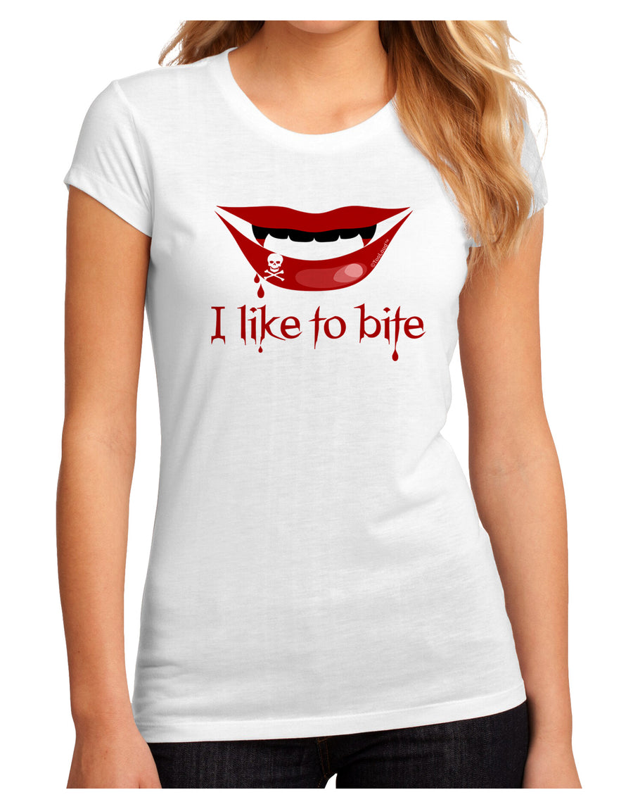 Like to Bite Juniors Sublimate Tee-TooLoud-White-Small-Davson Sales