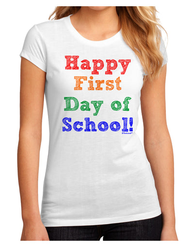 Happy First Day of School Juniors Sublimate Tee-TooLoud-White-Small-Davson Sales