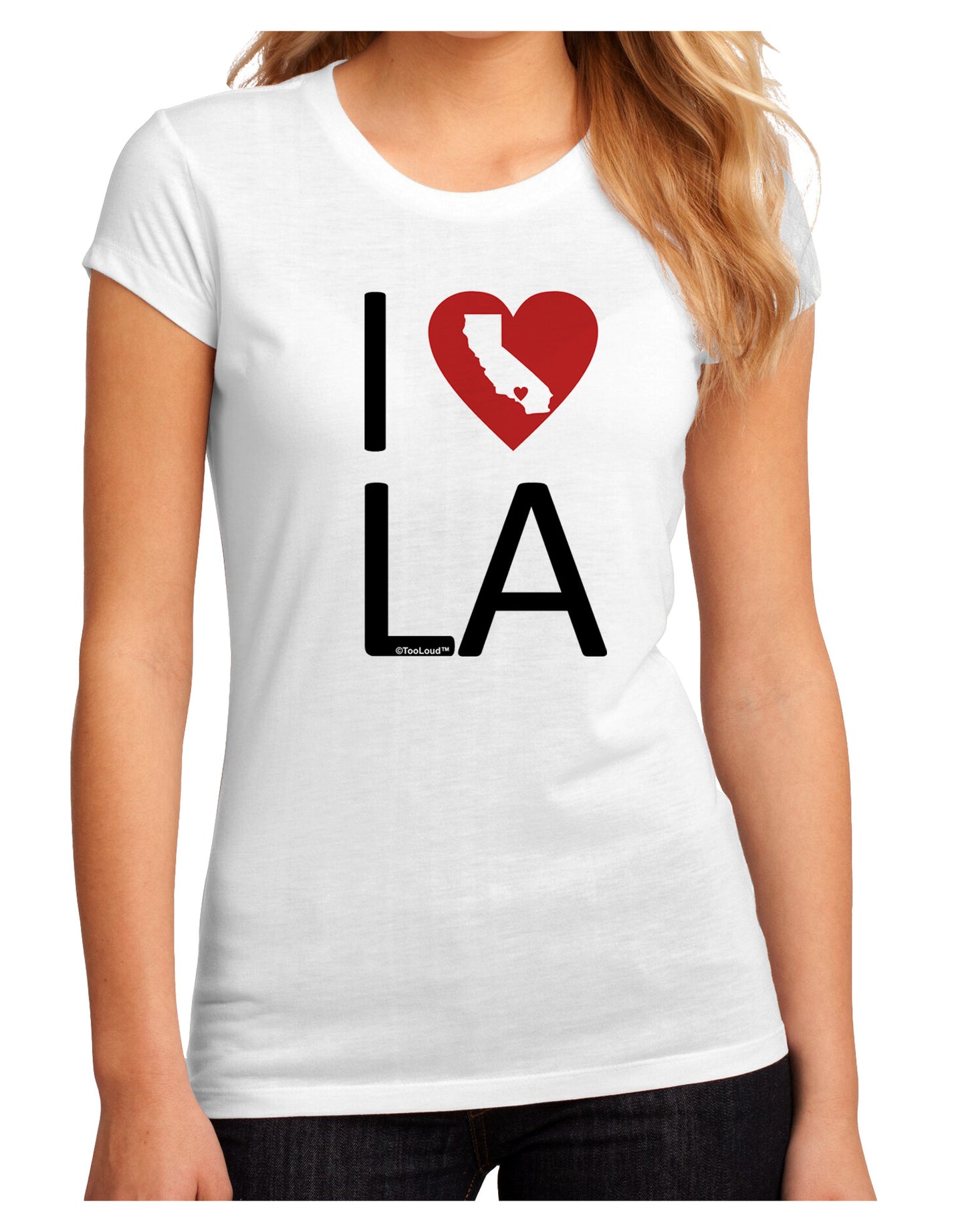 I Heart Los Angeles Juniors Petite Sublimate Tee-Womens T-Shirt-TooLoud-White-Small-Davson Sales