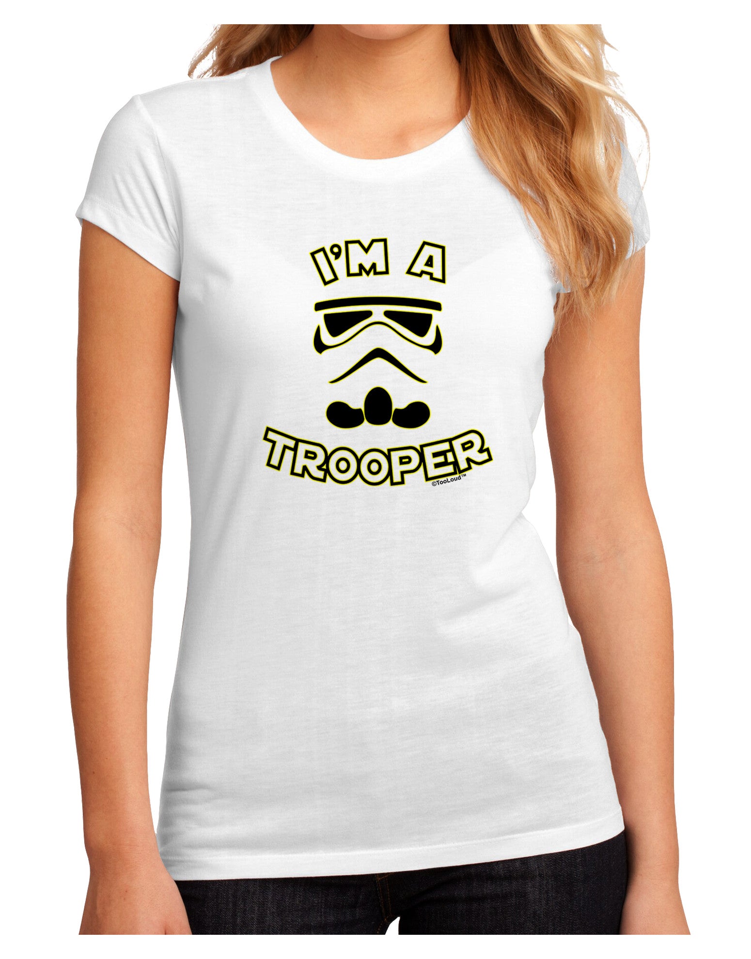 I'm A Trooper Juniors Petite Sublimate Tee-TooLoud-White-Small-Davson Sales