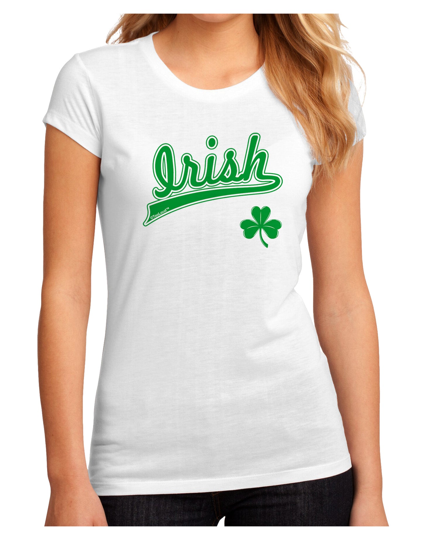 Irish Jersey Juniors Petite Sublimate Tee-TooLoud-White-Small-Davson Sales