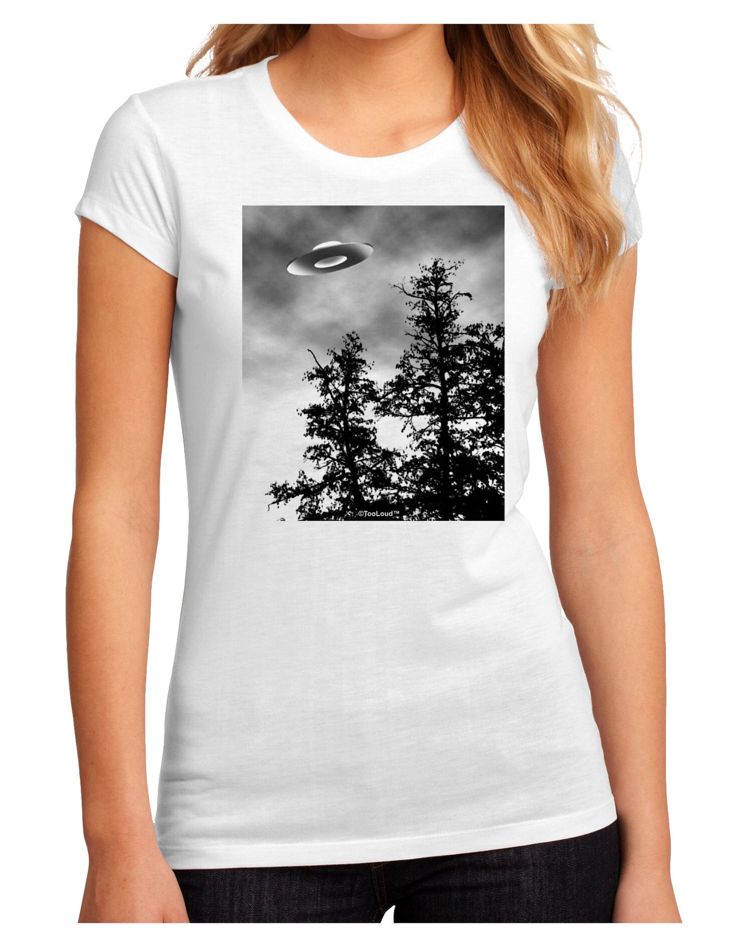 UFO Sighting - Extraterrestrial Juniors Sublimate Tee by TooLoud-Womens T-Shirt-TooLoud-White-Small-Davson Sales
