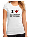 I Heart My Gamer Boyfriend Juniors Petite Sublimate Tee-TooLoud-White-Small-Davson Sales