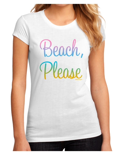 Beach Please - Summer Colors Juniors Sublimate Tee-TooLoud-White-Small-Davson Sales