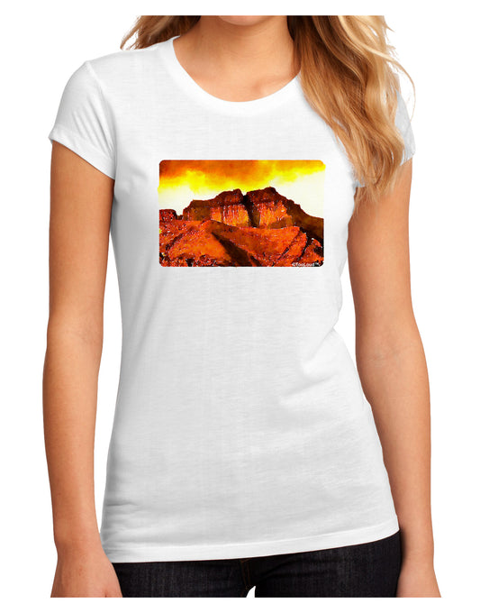 San Juan Mountain Range CO Juniors Petite Sublimate Tee-TooLoud-White-Small-Davson Sales