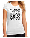 Happy Mardi Gras Text 2 BnW Juniors Petite Sublimate Tee-TooLoud-White-Small-Davson Sales