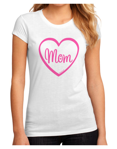 Mom Heart Design - Pink Juniors Sublimate Tee by TooLoud-Womens T-Shirt-TooLoud-White-Small-Davson Sales