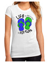 Life is Better in Flip Flops - Blue and Green Juniors Sublimate Tee-TooLoud-White-Small-Davson Sales