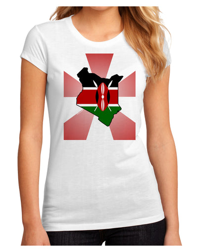 Kenya Flag Design Juniors Petite Sublimate Tee-TooLoud-White-Small-Davson Sales