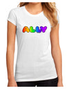 LGBT Ally Rainbow Text Juniors Sublimate Tee by TooLoud-Womens T-Shirt-TooLoud-White-Small-Davson Sales