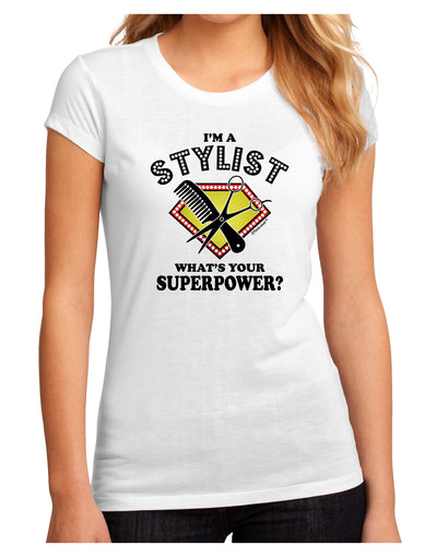 Stylist - Superpower Juniors Petite Sublimate Tee-TooLoud-White-Small-Davson Sales