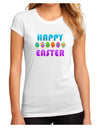 Happy Easter Decorated Eggs Juniors Petite Sublimate Tee-TooLoud-White-Small-Davson Sales