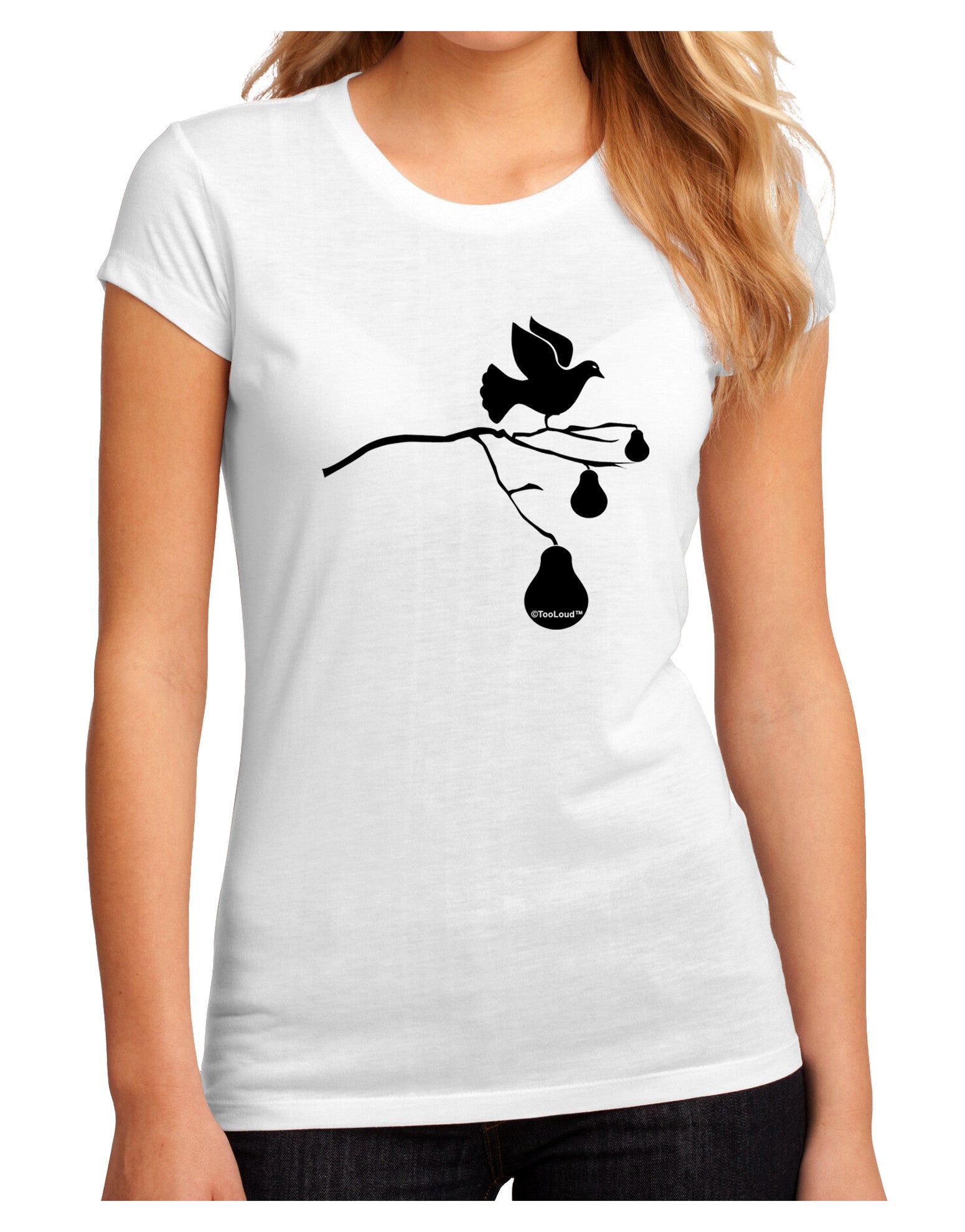Partridge In A Pear Tree Juniors Sublimate Tee-TooLoud-White-Small-Davson Sales