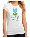 Easter Tulip Design - Blue Juniors Sublimate Tee by TooLoud-Womens T-Shirt-TooLoud-White-Small-Davson Sales