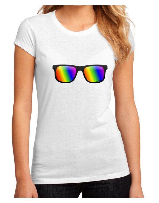 Pride Rainbow Lenses Juniors Petite Sublimate Tee by TooLoud-Womens T-Shirt-TooLoud-White-Small-Davson Sales