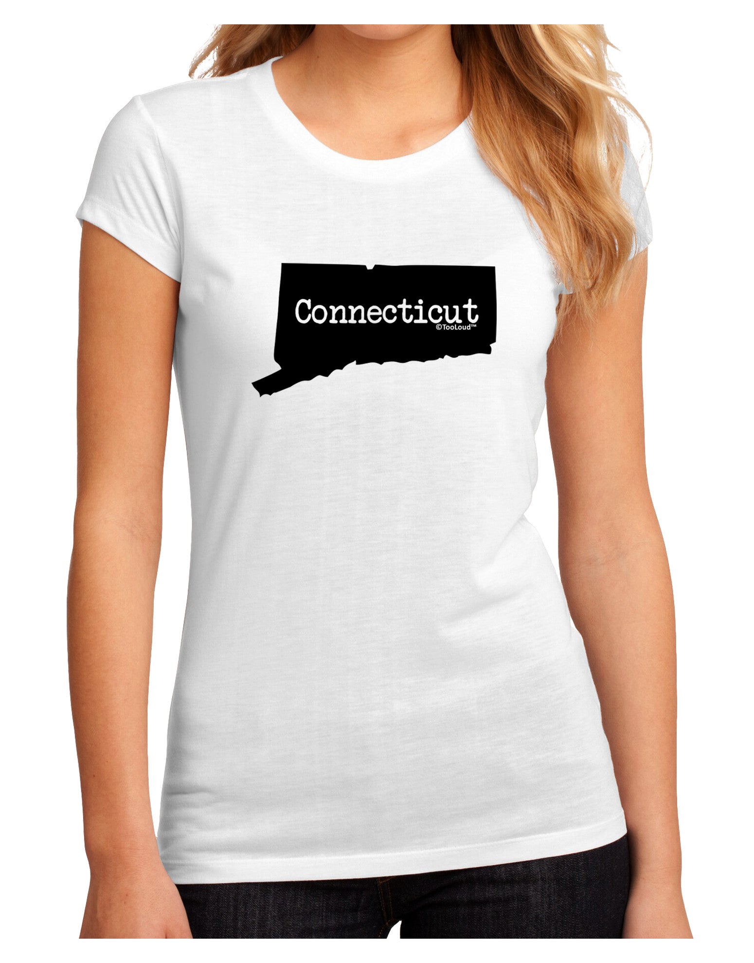 Connecticut - United States Shape Juniors Sublimate Tee by TooLoud-Womens T-Shirt-TooLoud-White-Small-Davson Sales