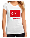 Turkey Flag with Text Juniors Petite Sublimate Tee by TooLoud-Womens T-Shirt-TooLoud-White-Small-Davson Sales