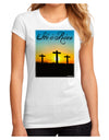 Three Crosses Sunrise - He Is Risen Juniors Sublimate Tee by TooLoud-Womens T-Shirt-TooLoud-White-Small-Davson Sales