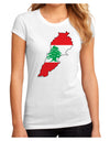 Lebanon Flag Silhouette Juniors Petite Sublimate Tee-TooLoud-White-Small-Davson Sales