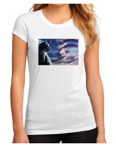 All American Cat Juniors Sublimate Tee by TooLoud-Womens T-Shirt-TooLoud-White-Small-Davson Sales