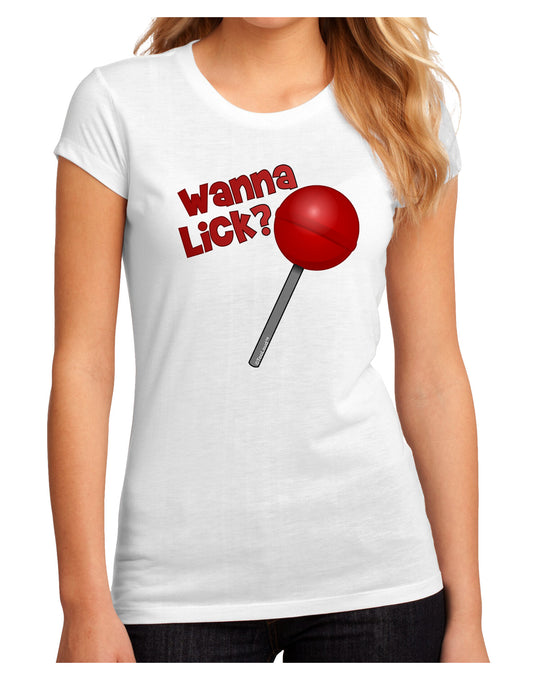 TooLoud Wanna Lick Lollipop Juniors Petite Sublimate Tee-Womens T-Shirt-TooLoud-White-Small-Davson Sales