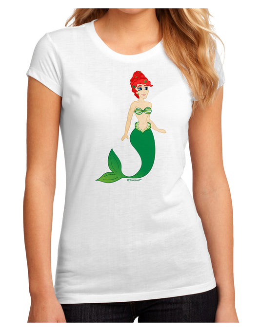 Mermaid Design - Green Juniors Sublimate Tee-TooLoud-White-Small-Davson Sales