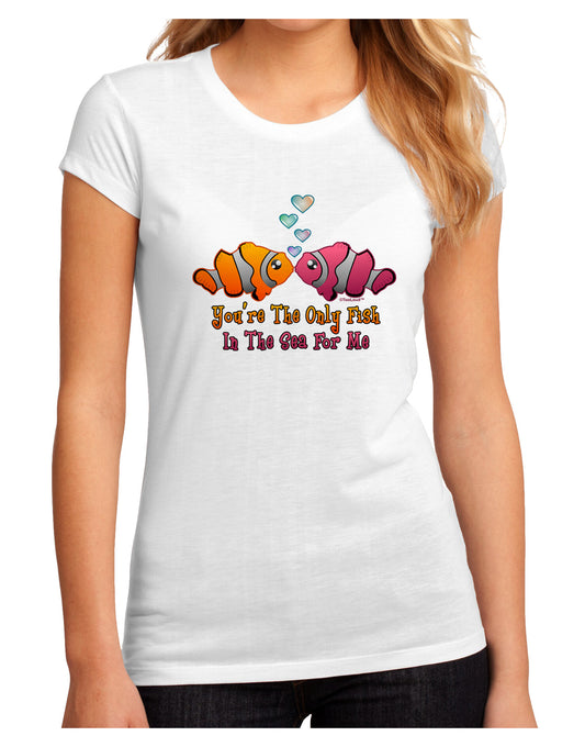 Kissy Clownfish Only Fish In The Sea Juniors Petite Sublimate Tee-Womens T-Shirt-TooLoud-White-Small-Davson Sales
