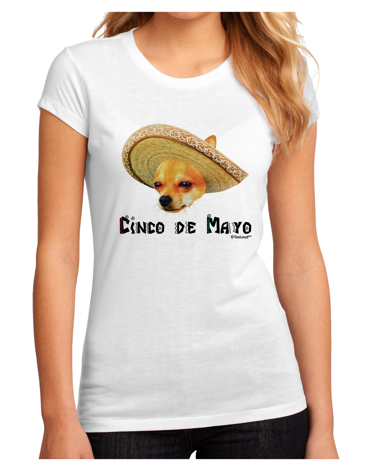 Chihuahua Dog with Sombrero - Cinco de Mayo Juniors Sublimate Tee by TooLoud-Womens T-Shirt-TooLoud-White-Small-Davson Sales
