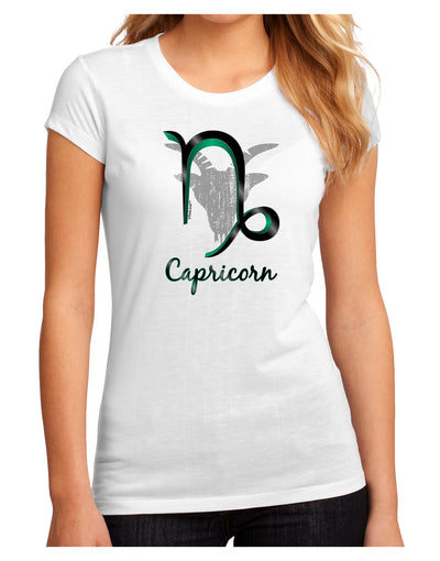 Capricorn Symbol Juniors Petite Sublimate Tee-TooLoud-White-Small-Davson Sales