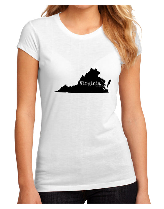 Virginia - United States Shape Juniors Sublimate Tee by TooLoud-Womens T-Shirt-TooLoud-White-Small-Davson Sales