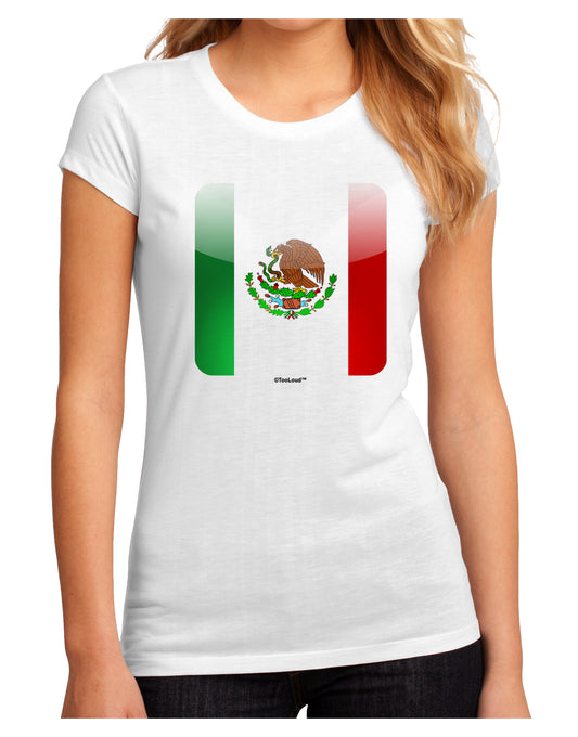 Mexican Flag App Icon Juniors Sublimate Tee by TooLoud-Womens T-Shirt-TooLoud-White-Small-Davson Sales