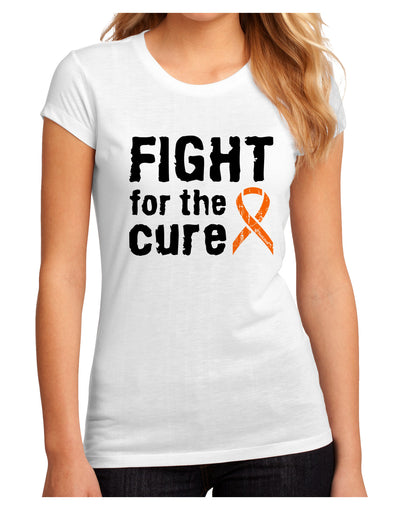 Fight for the Cure - Orange Ribbon Leukemia Juniors Sublimate Tee-TooLoud-White-Small-Davson Sales