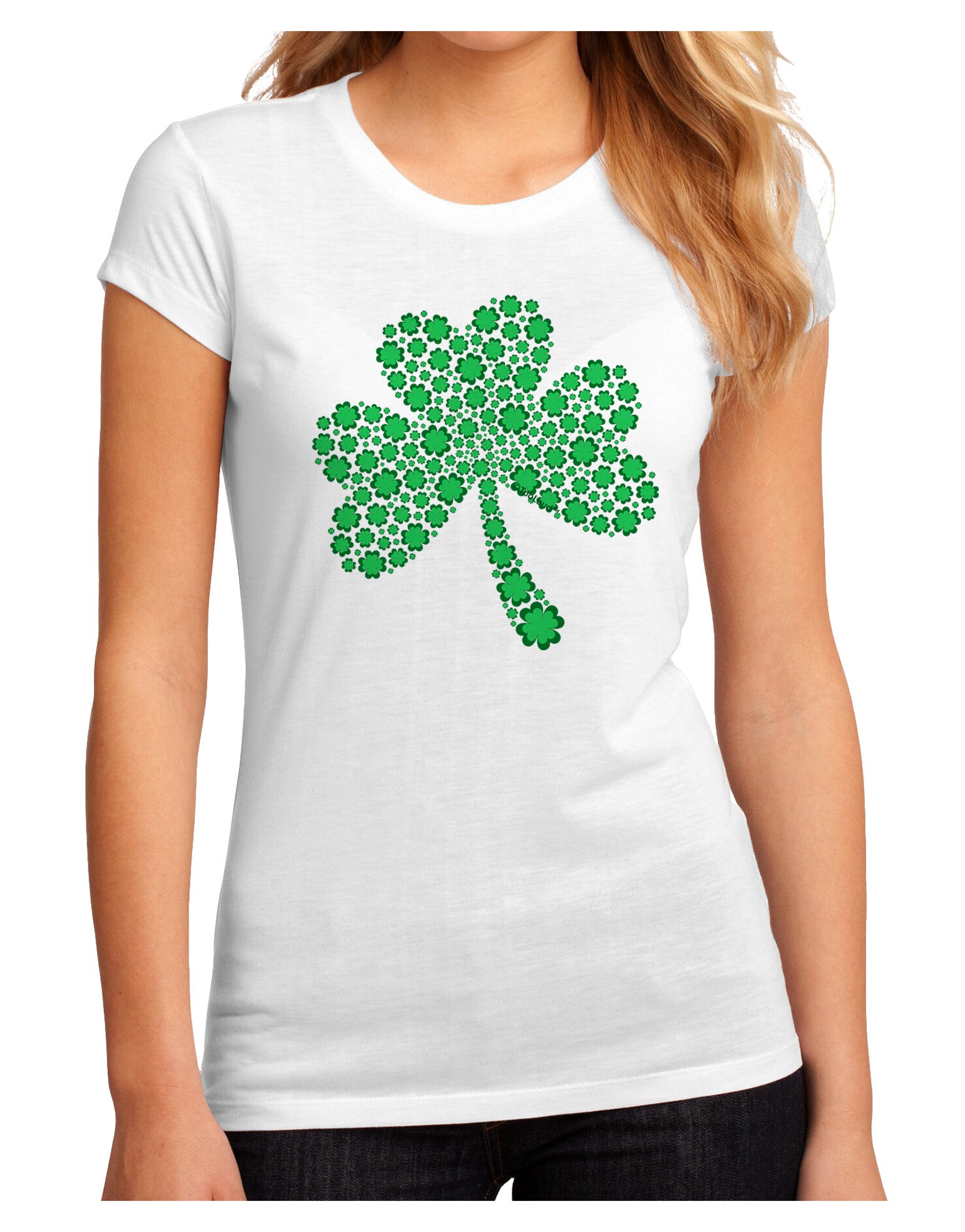 St. Patrick's Day Shamrock Design - Shamrocks Juniors Sublimate Tee by TooLoud-Womens T-Shirt-TooLoud-White-Small-Davson Sales