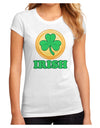 Shamrock Button - Irish Juniors Sublimate Tee by TooLoud-Womens T-Shirt-TooLoud-White-Small-Davson Sales