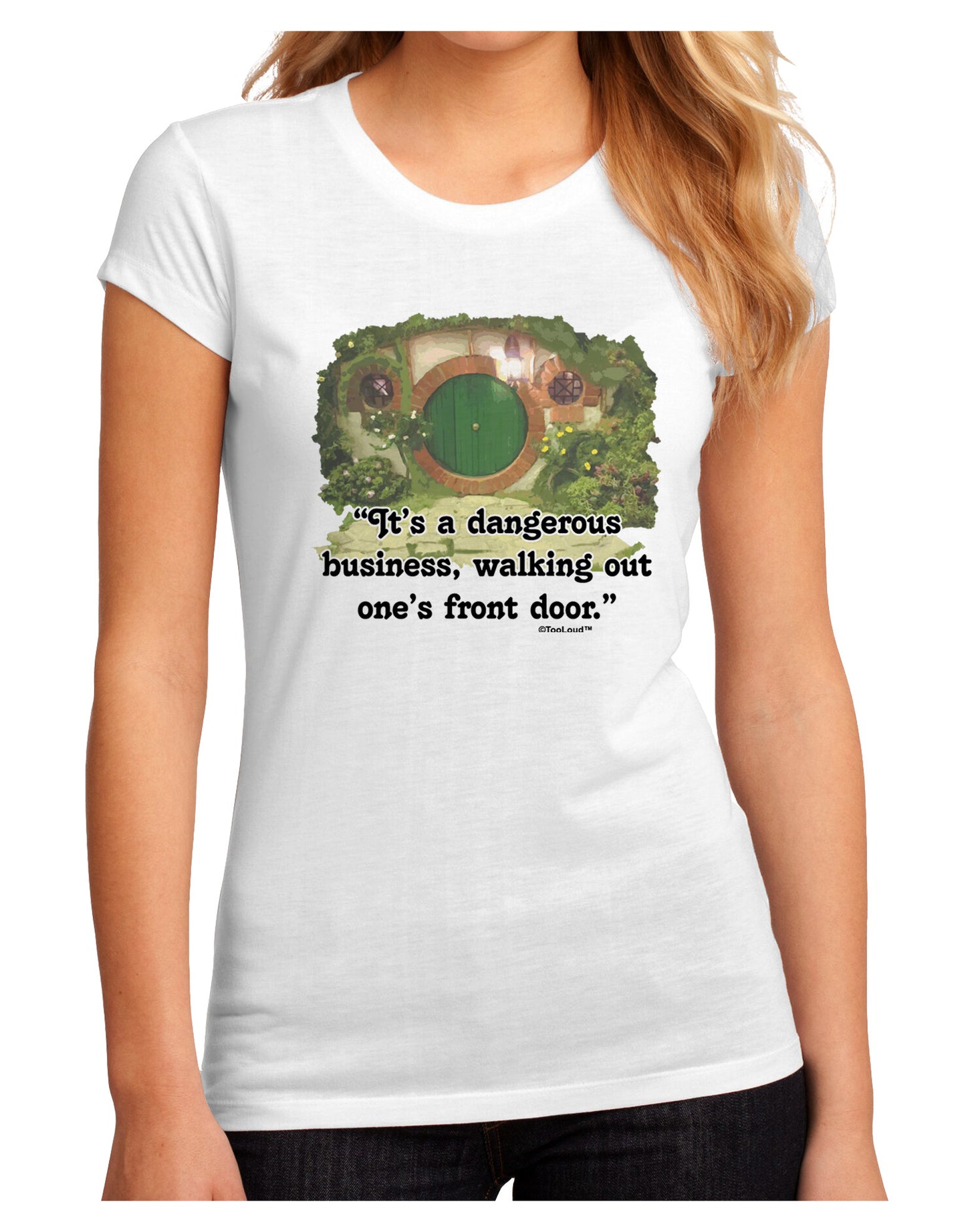 Dangerous Business Juniors Petite Sublimate Tee-TooLoud-White-Small-Davson Sales
