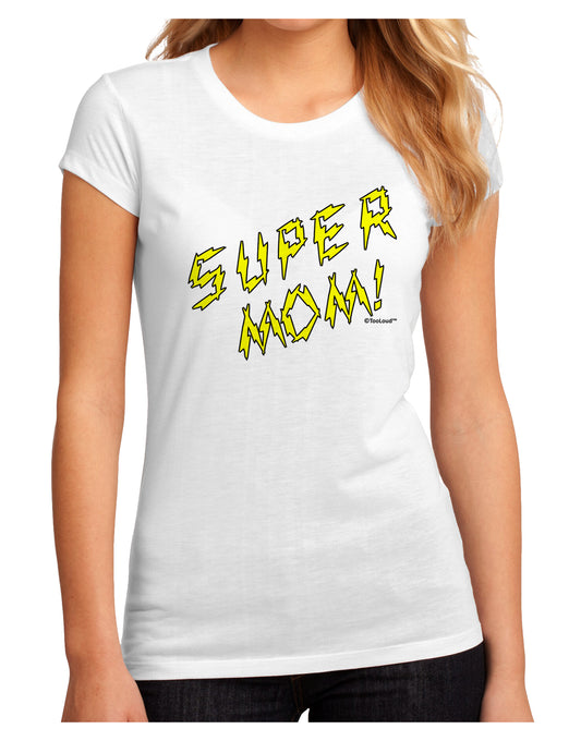 Super Mom - Lightening Bolt Design Juniors Sublimate Tee by TooLoud-Womens T-Shirt-TooLoud-White-Small-Davson Sales