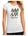 Aquarius Symbol Juniors Petite Sublimate Tee-TooLoud-White-Small-Davson Sales