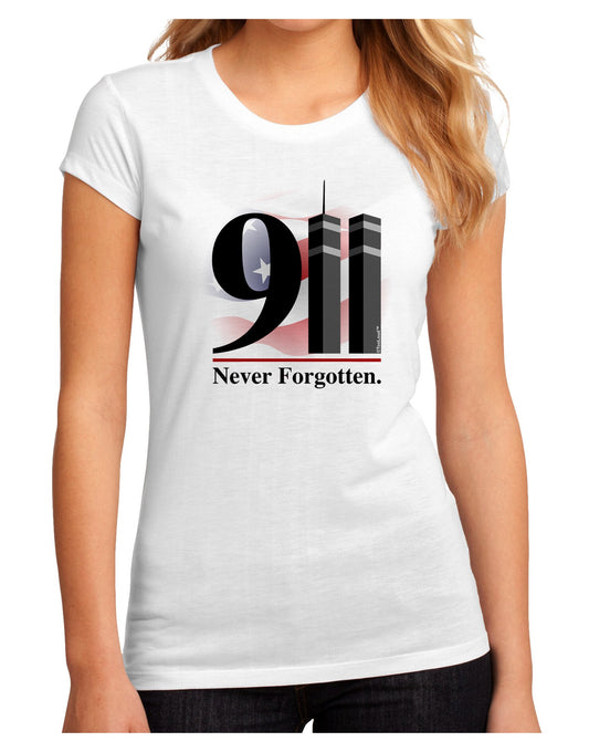 911 Never Forgotten Juniors Petite Sublimate Tee-TooLoud-White-2XL-Davson Sales