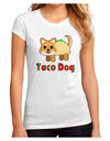 Cute Taco Dog Text Juniors Petite Sublimate Tee-TooLoud-White-Small-Davson Sales