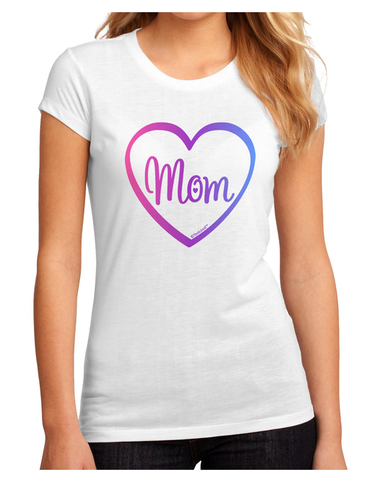 Mom Heart Design - Gradient Colors Juniors Sublimate Tee by TooLoud-Womens T-Shirt-TooLoud-White-Small-Davson Sales