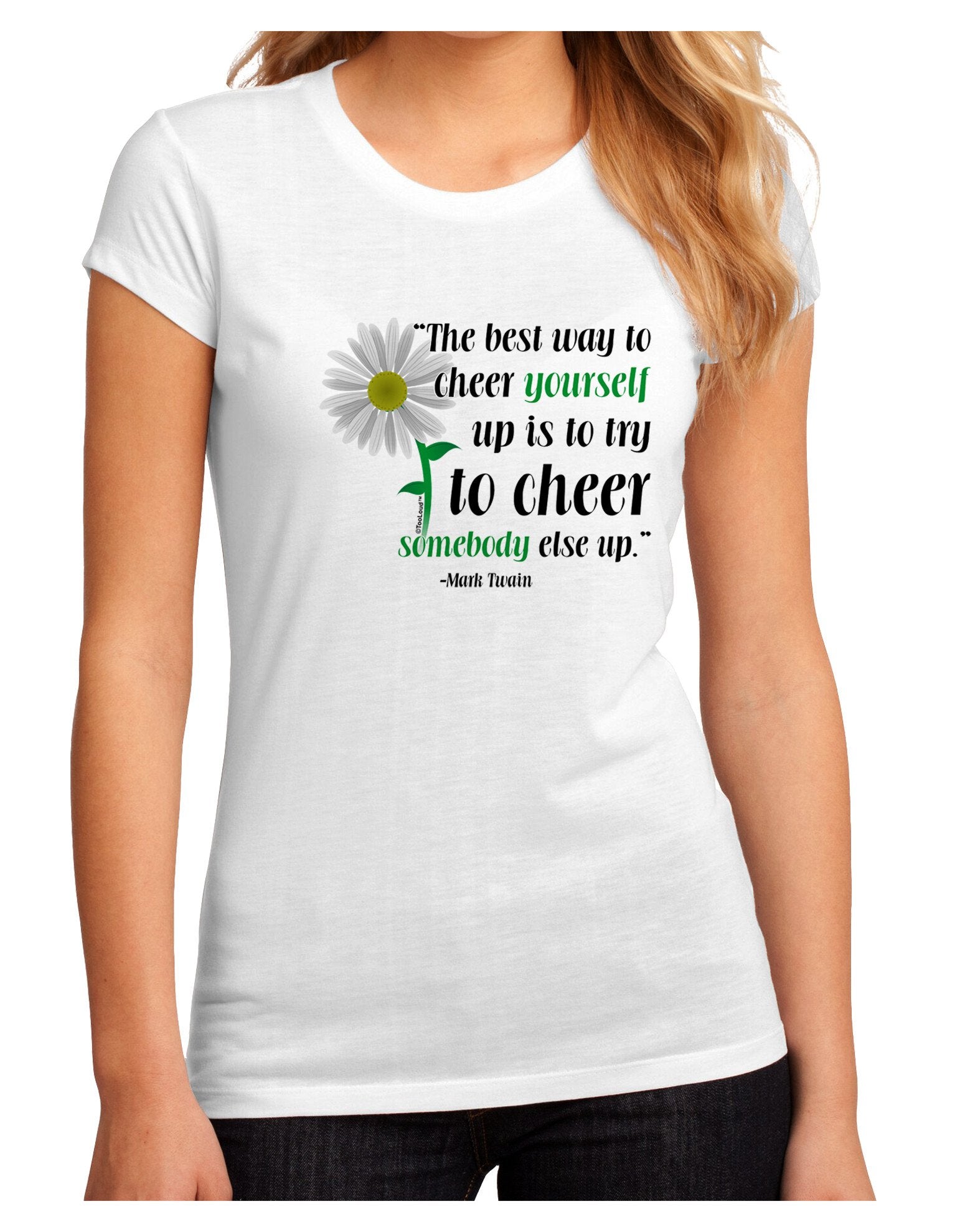 Cheer Yourself Up Mark Twain Juniors Petite Sublimate Tee-Womens T-Shirt-TooLoud-White-2XL-Davson Sales