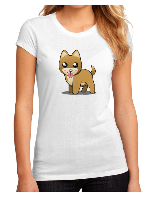 Kawaii Standing Puppy Juniors Petite Sublimate Tee-TooLoud-White-Small-Davson Sales