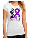 Hope for a Cure - Purple Ribbon Epilepsy - Flowers Juniors Sublimate Tee-TooLoud-White-Small-Davson Sales