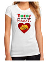 Tacos Are the Way To My Heart Juniors Petite Sublimate Tee-TooLoud-White-Small-Davson Sales