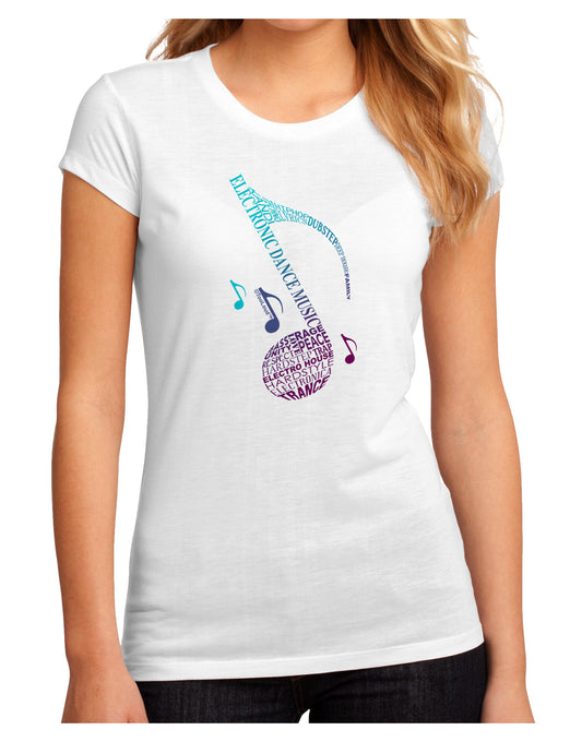Music Note Typography Juniors Petite Sublimate Tee-Womens T-Shirt-TooLoud-White-Small-Davson Sales