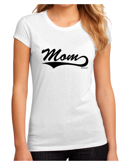 Mom - Sports Tail Script Juniors Sublimate Tee by TooLoud-Womens T-Shirt-TooLoud-White-Small-Davson Sales