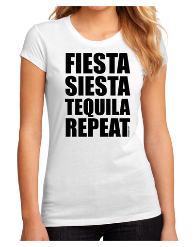 Fiesta Siesta Tequila Repeat Juniors Sublimate Tee by TooLoud-Womens T-Shirt-TooLoud-White-Small-Davson Sales