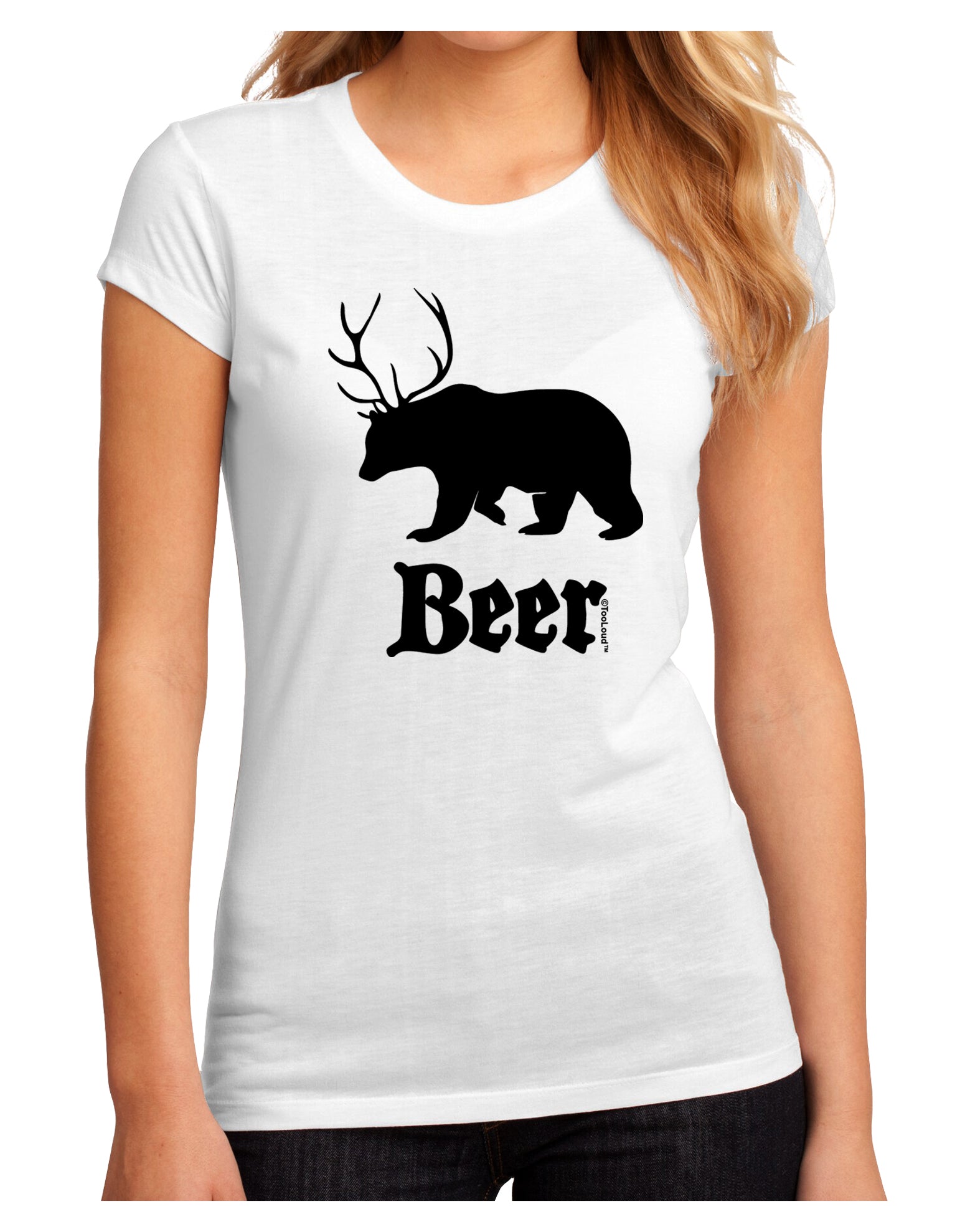 Beer Animal Juniors Petite Sublimate Tee-TooLoud-White-Small-Davson Sales