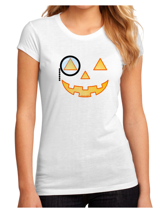 Monocle Jack-o-Lantern Color Juniors Sublimate Tee-TooLoud-White-Small-Davson Sales